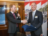 Nederland, Dordrecht, 14-12-2012Havenbedrijf rotterdam en Dordrecht ondertekening samenwerkingscontract Ronald Paul en Jasper Mos, Ferdinand van den Oever. Aan boord van de Thalassa.iov Marc van Wijnen.foto:Ronald van den Heerik